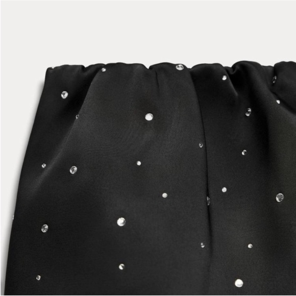 ZARA STRAPLESS BALLOON EMBELLISHED TOP - Picture 11 of 14